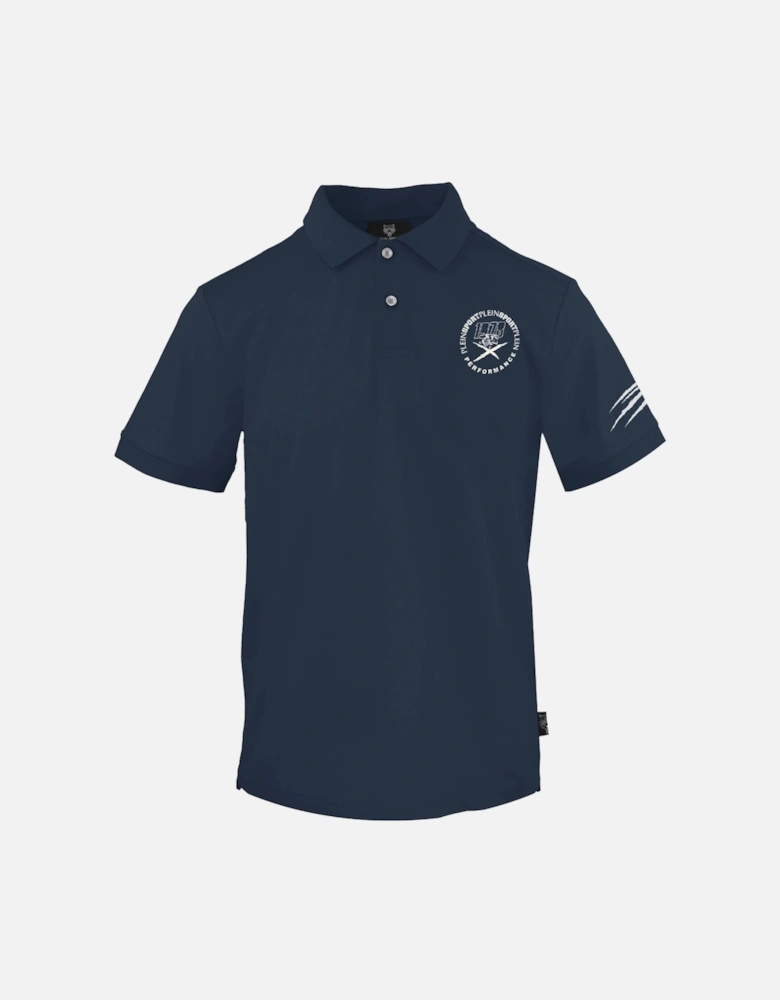 Plein Sport Performance Logo Navy Blue Polo Shirt