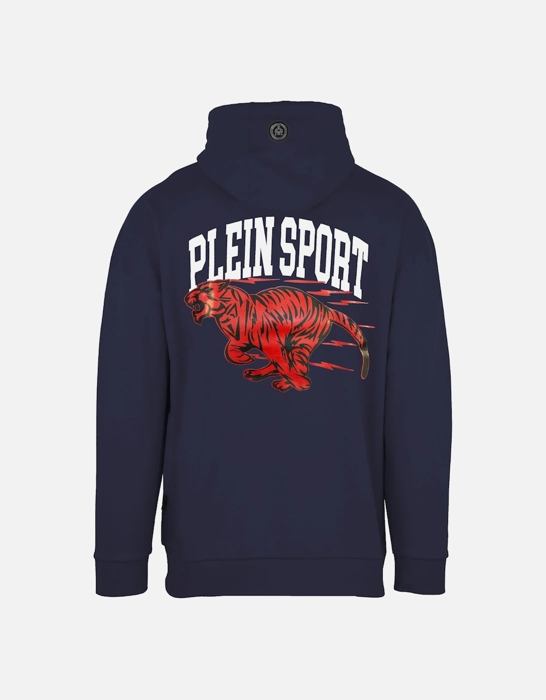 Plein Sport Large Racing Tiger Graphic Navy Blue Hoodie