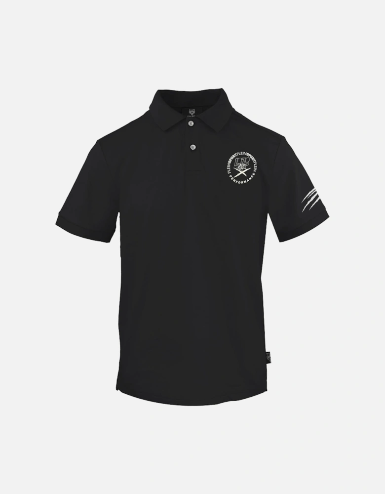 Plein Sport Performance Logo Black Polo Shirt