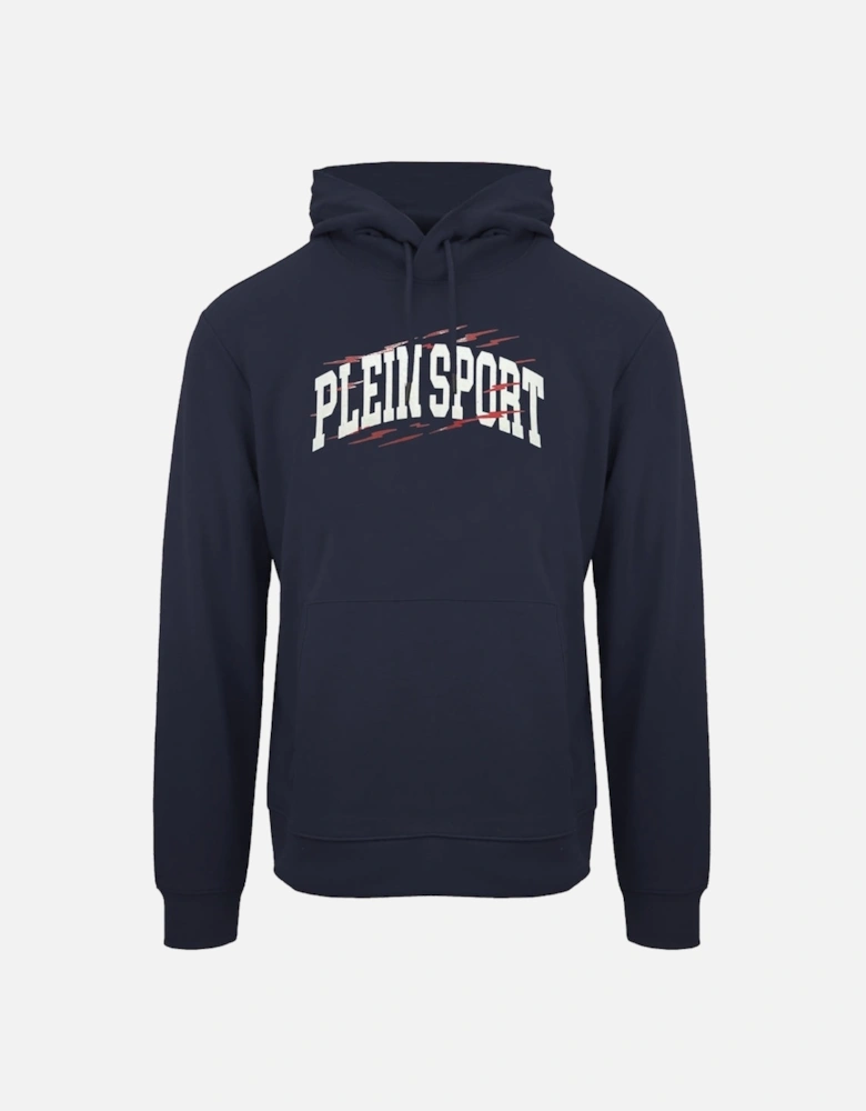 Plein Sport Large Racing Tiger Graphic Navy Blue Hoodie