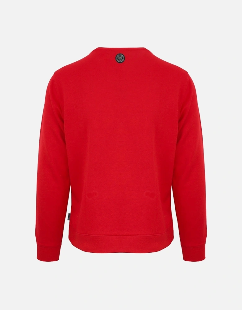 Plein Sport Large Signature Logo Red Sweatshirt