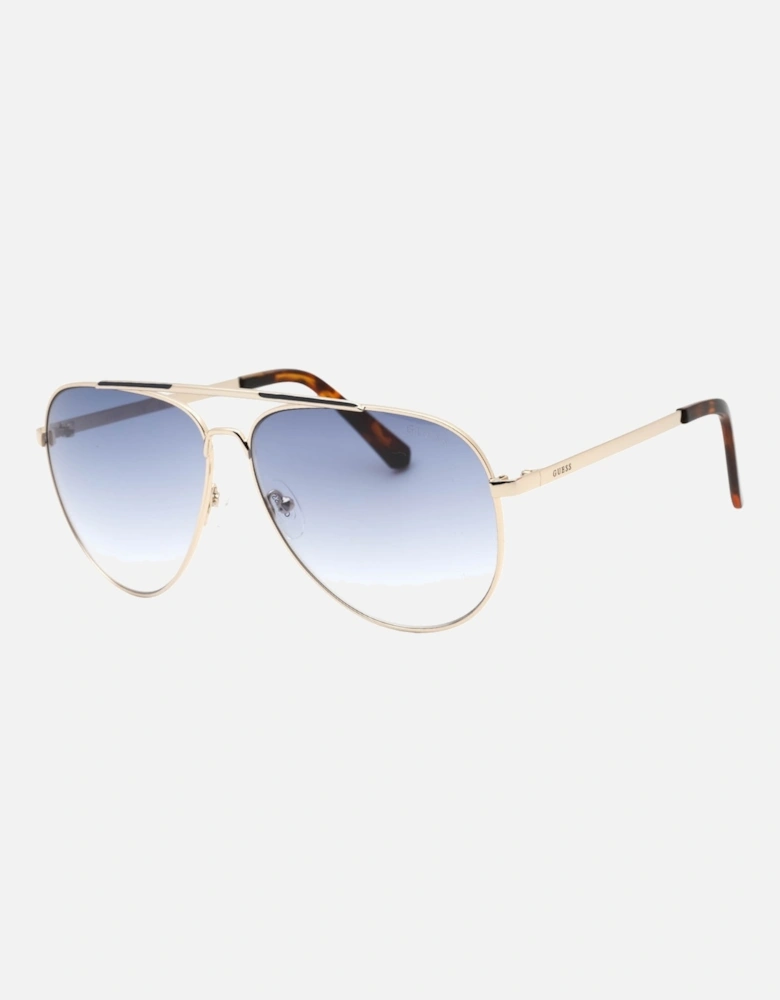 Gradient Blue Lens Gold Sunglasses