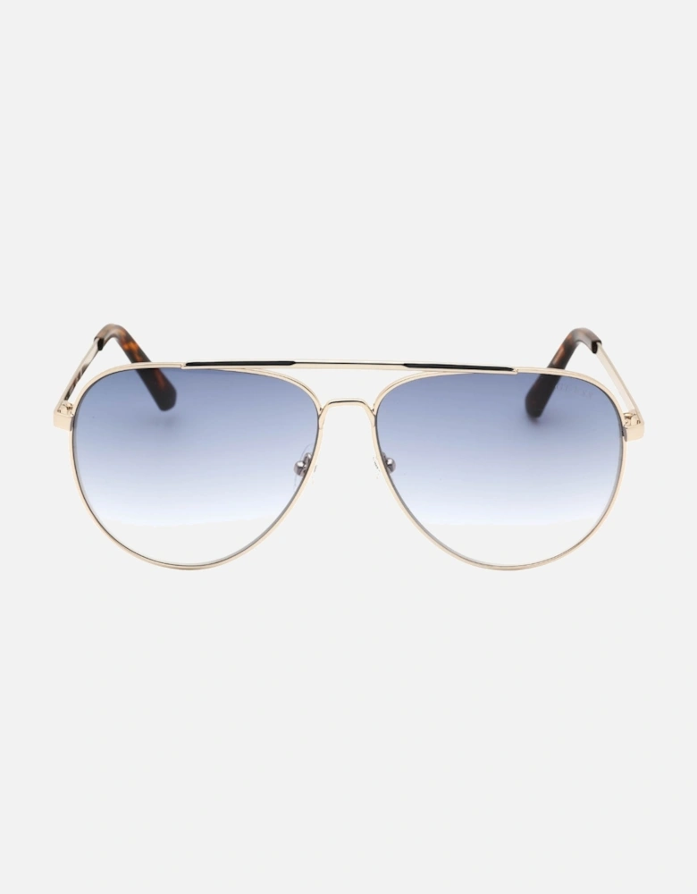 Gradient Blue Lens Gold Sunglasses