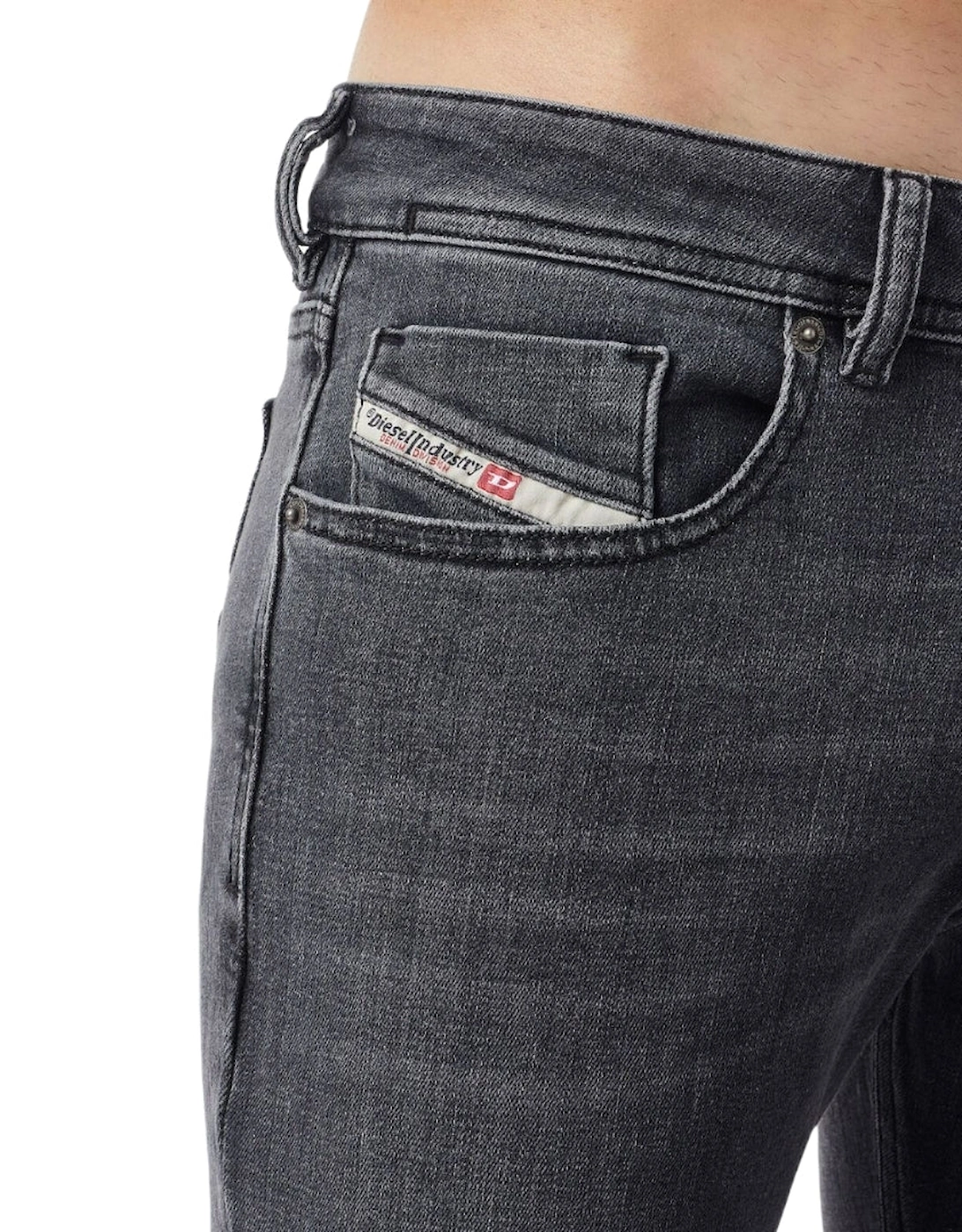 Diesel Men's Black 1979 Sleenker Dark Grey Faded Denim Jeans W29 L32