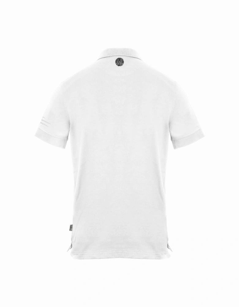 Plein Sport Small Tiger Scratch Logo White Polo Shirt