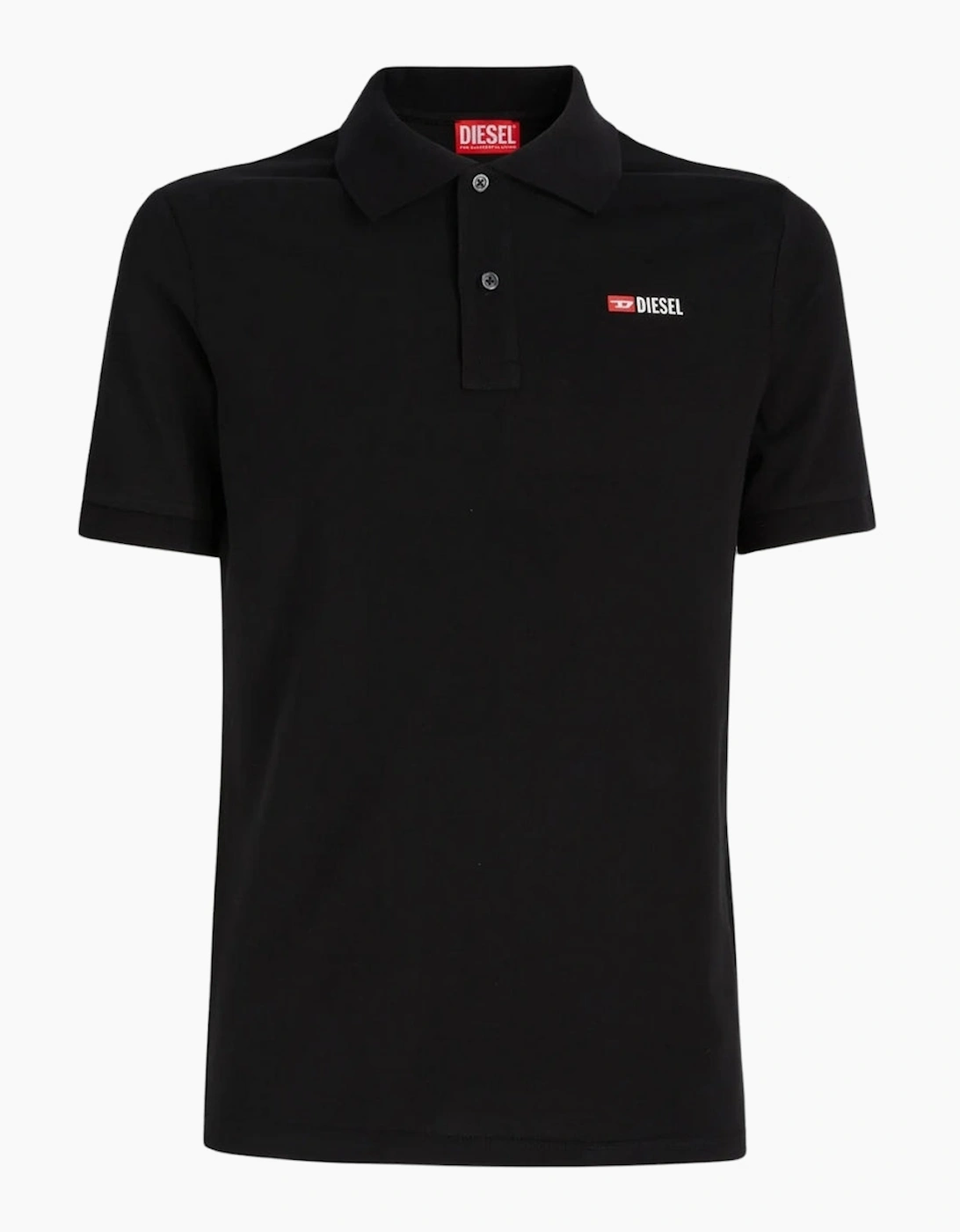 Men's Diesel T-Smith-Div Black Polo Shirt - Size: 40