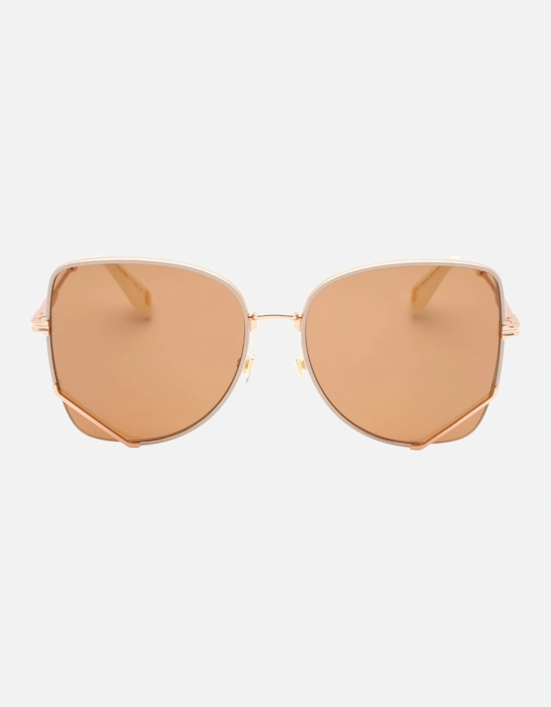 Rose Gold Lensed Rose Gold Framed Sunglasses