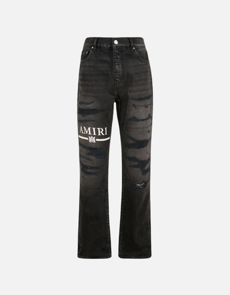 MA Bar Logo Straight Fit Aged Black Denim Jeans