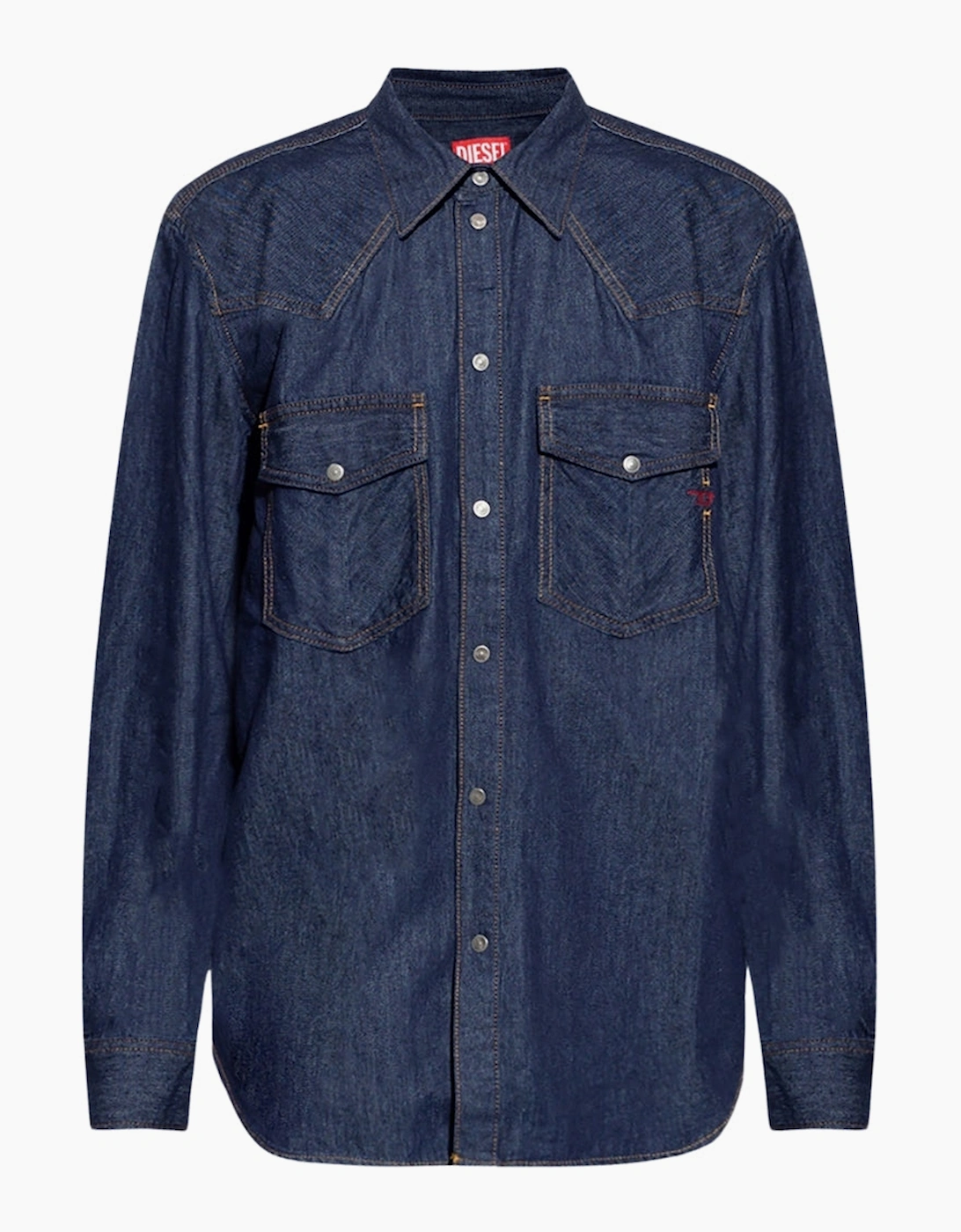 Men's Diesel Dark Blue Denim Shirt - Navy - Size: 38/Regular