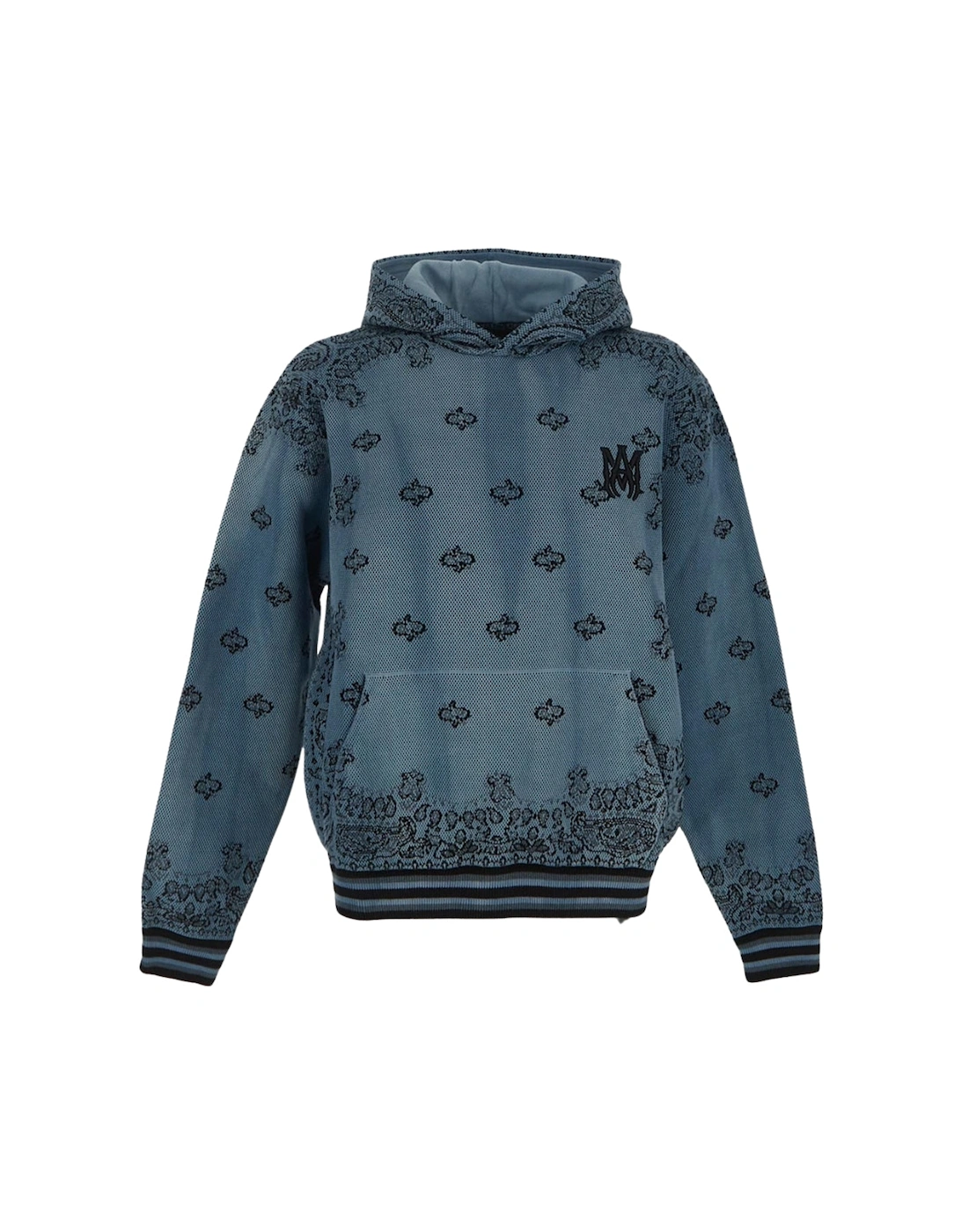 Men's Amiri Bandana Basketball Style Blue Hoodie - Navy - Size: 38