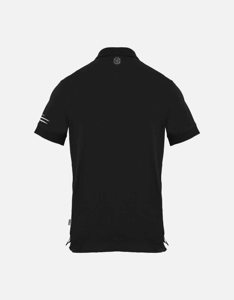 Plein Sport Small Tiger Scratch Logo Black Polo Shirt