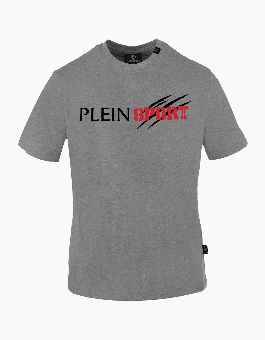 Men's Plein Sport Scratched Logo Grey T-Shirt - Size: 40