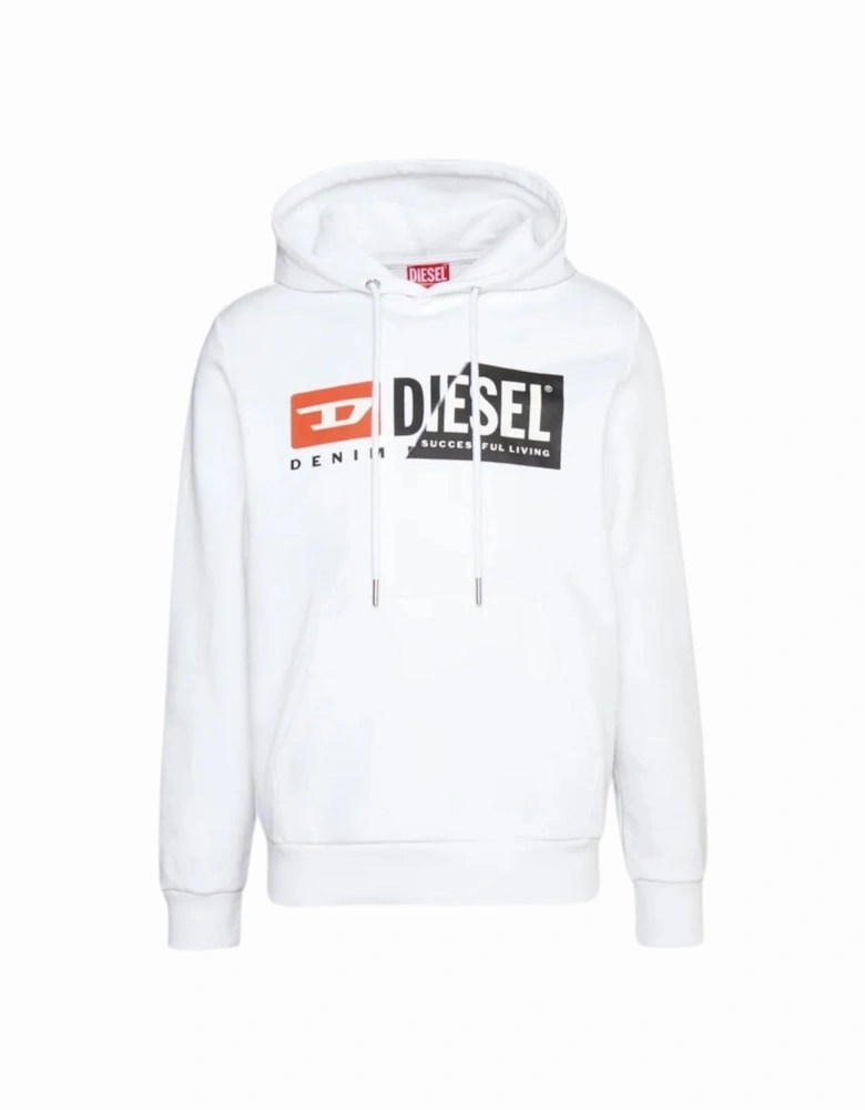 Denim Division Split Logo White Hoodie