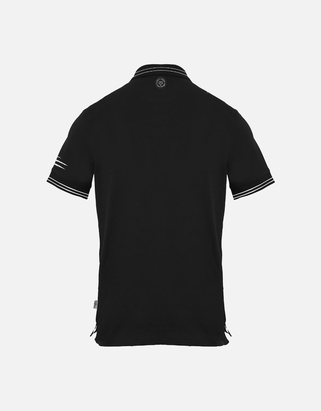 Plein Sport Signature Logo Twin Tipped Black Polo Shirt