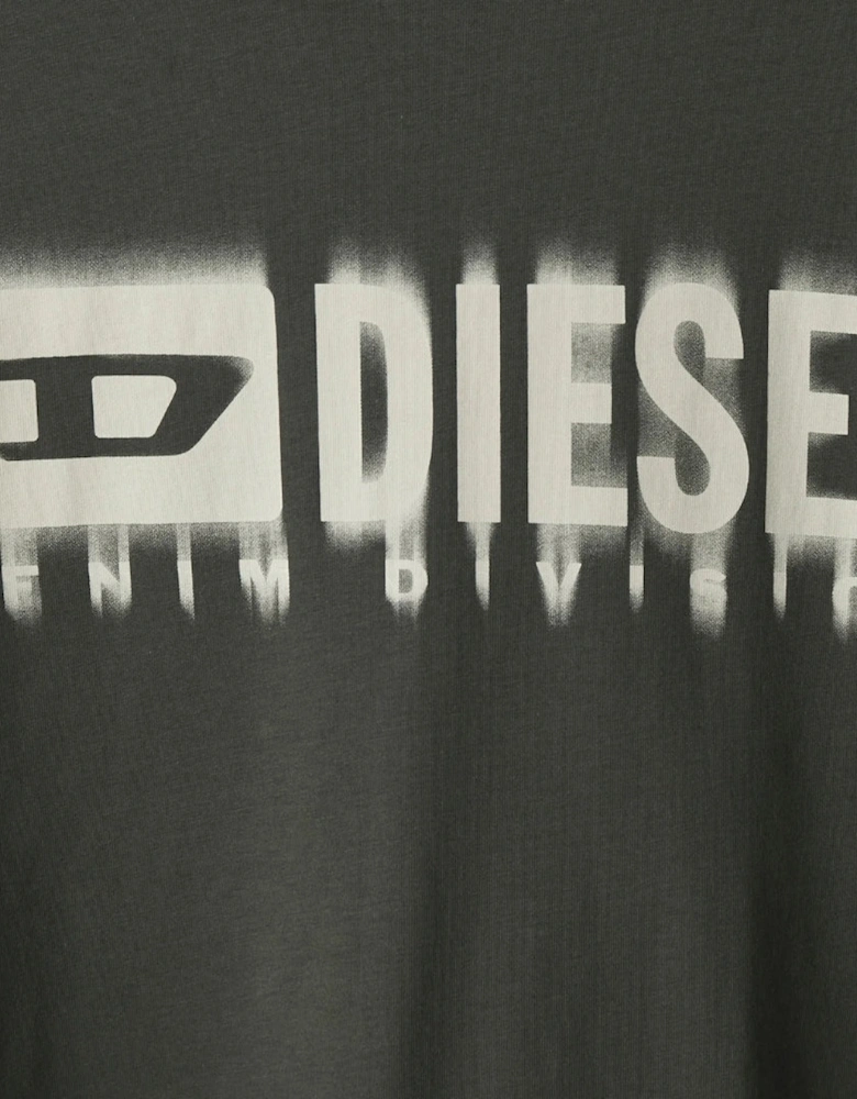 Blurred Denim Division Logo Grey T-Shirt