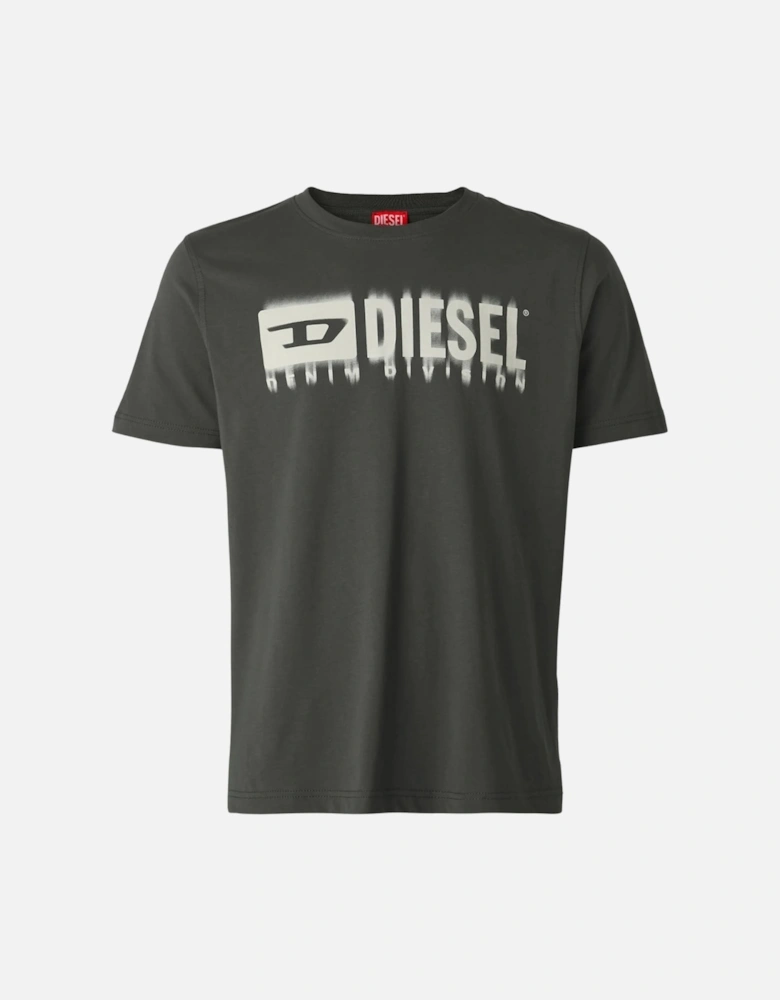 Blurred Denim Division Logo Grey T-Shirt