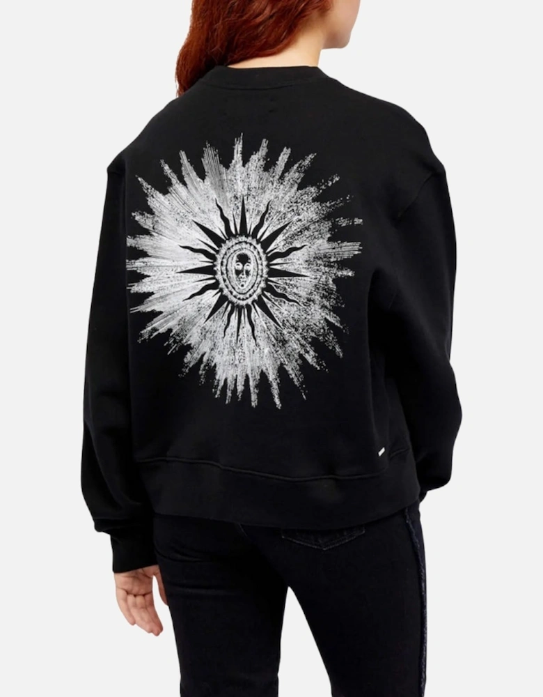 Sun Graphic On Back Black Sweatshirt