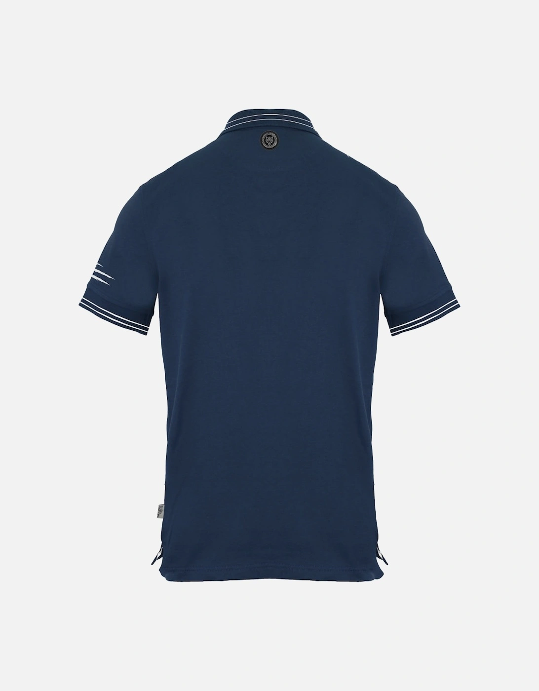 Plein Sport Signature Logo Twin Tipped Navy Blue Polo Shirt