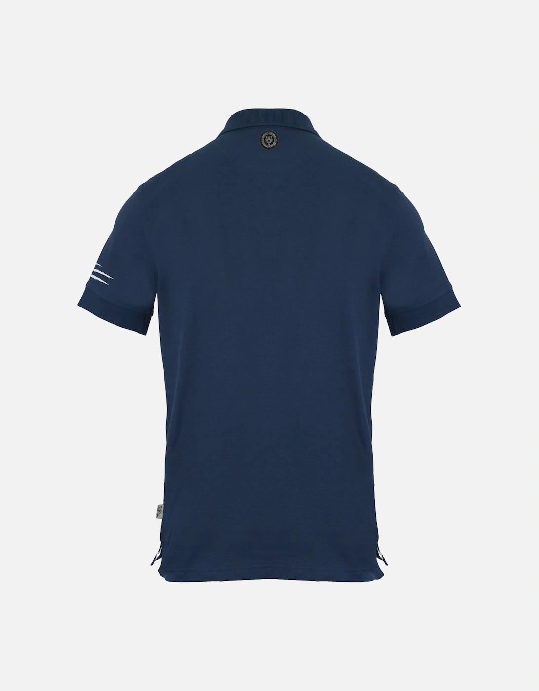 Plein Sport Circle Emblem Logo Navy Blue Polo Shirt