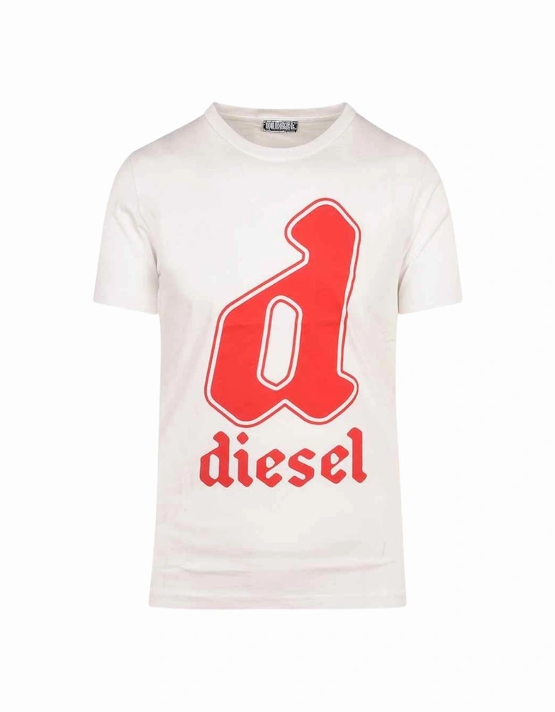 Large Lowercase D Logo White T-Shirt