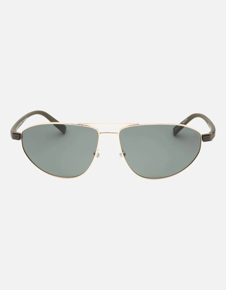 Green Polarized Lens Gold Sunglasses