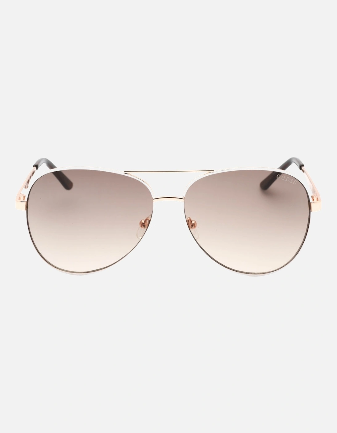 Gradient Brown Lens White Framed Rose Gold Sunglasses, 3 of 2