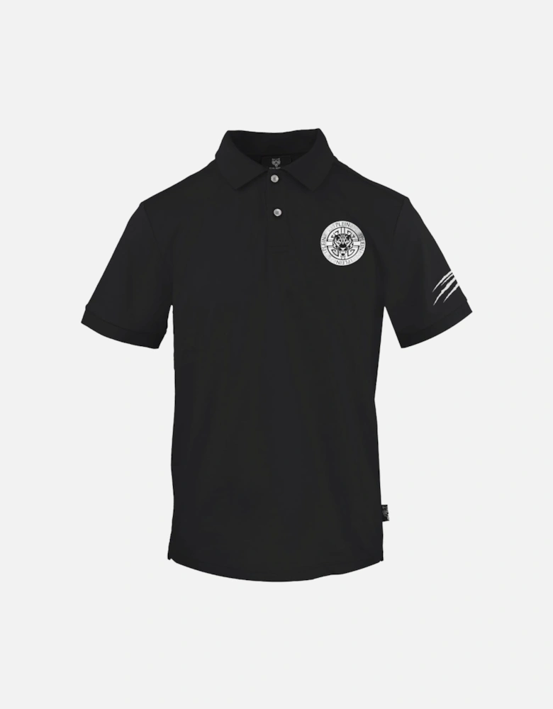 Plein Sport Circle Emblem Logo Black Polo Shirt