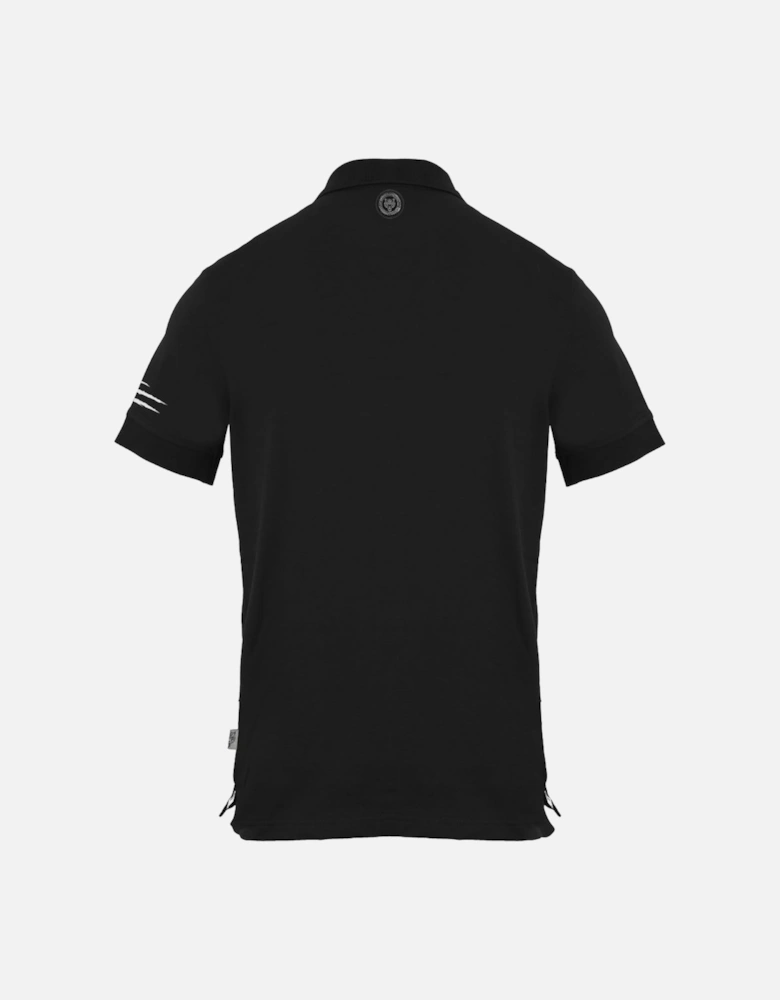 Plein Sport Circle Emblem Logo Black Polo Shirt