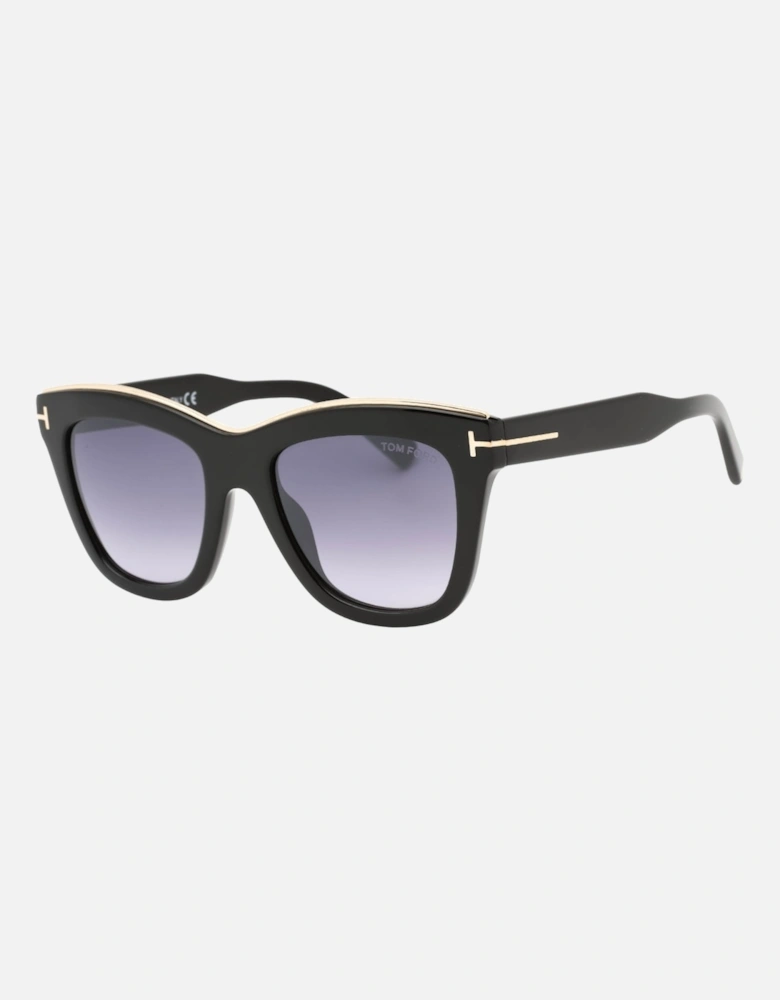 Smoke Mirror Lens Shiny Black Sunglasses