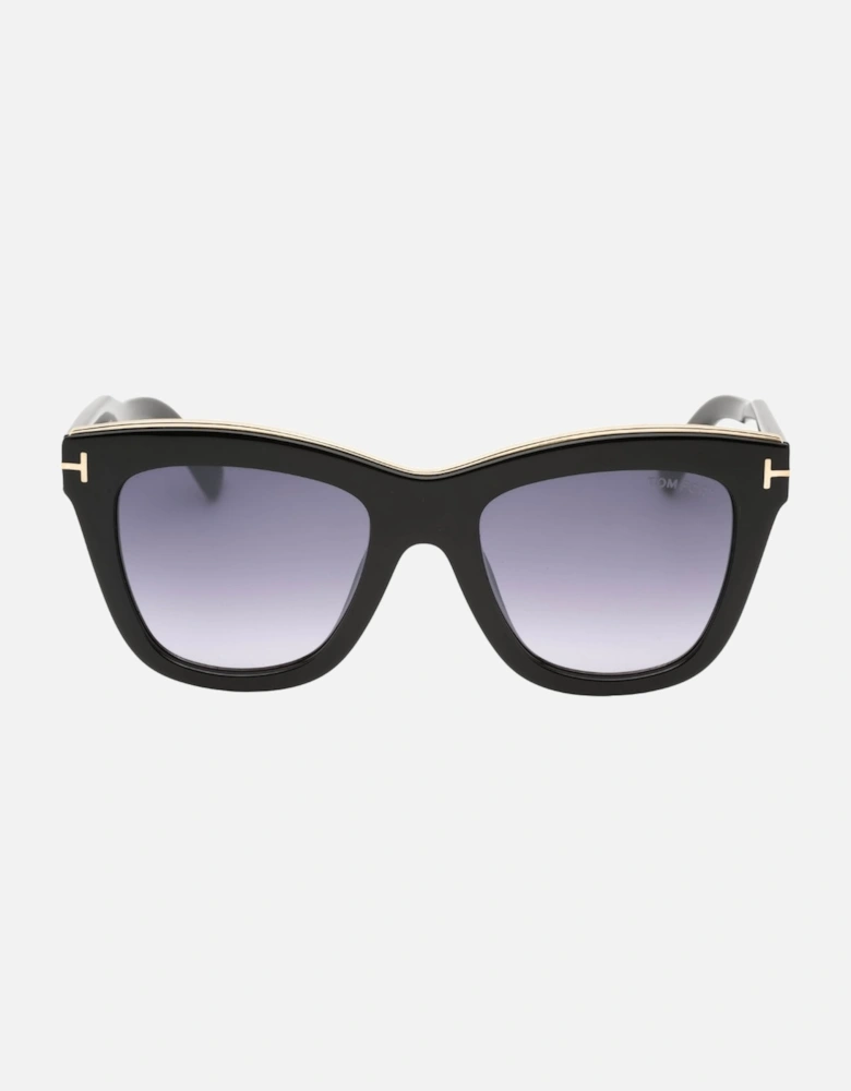 Smoke Mirror Lens Shiny Black Sunglasses