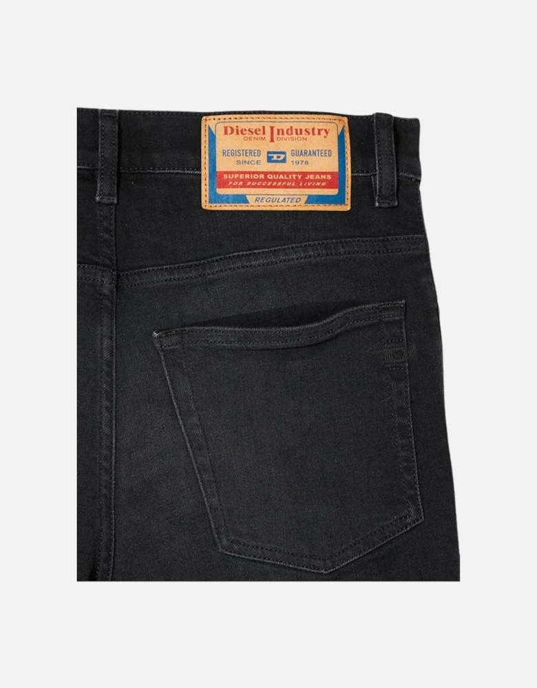 D-Fining Tapered Fit Plain Black Wash Denim Jeans