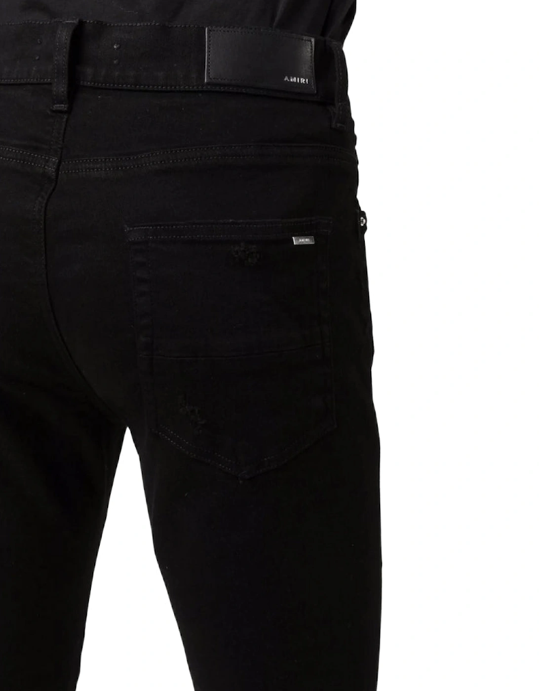 Slim Fit Broken Ripped Black Denim Jeans