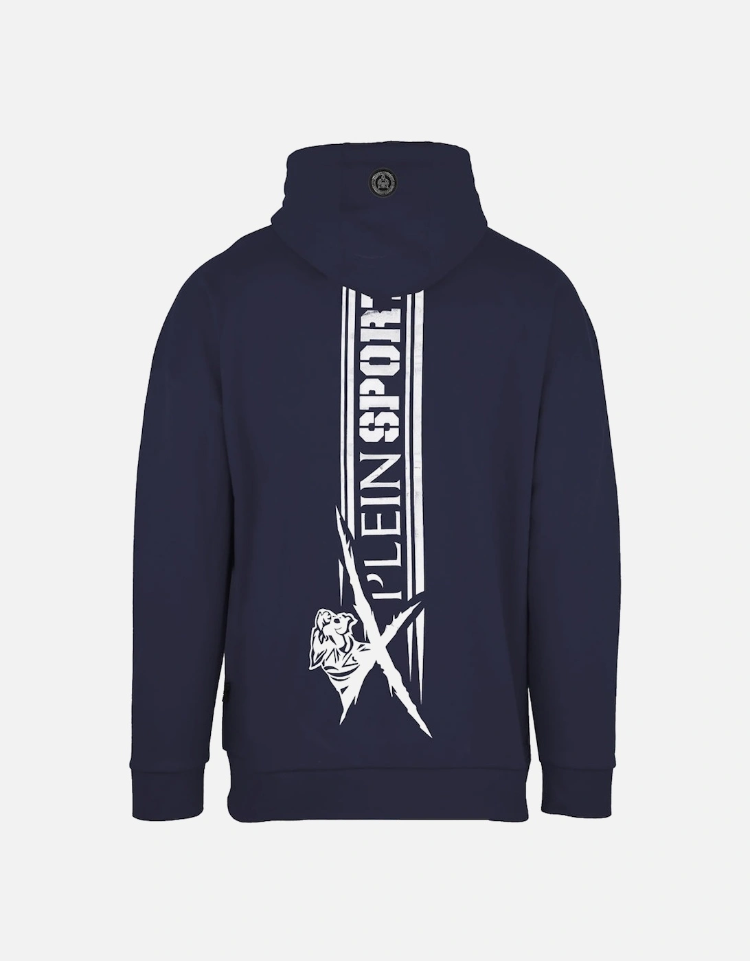 Plein Sport Large Logo On Back Navy Blue Hoodie