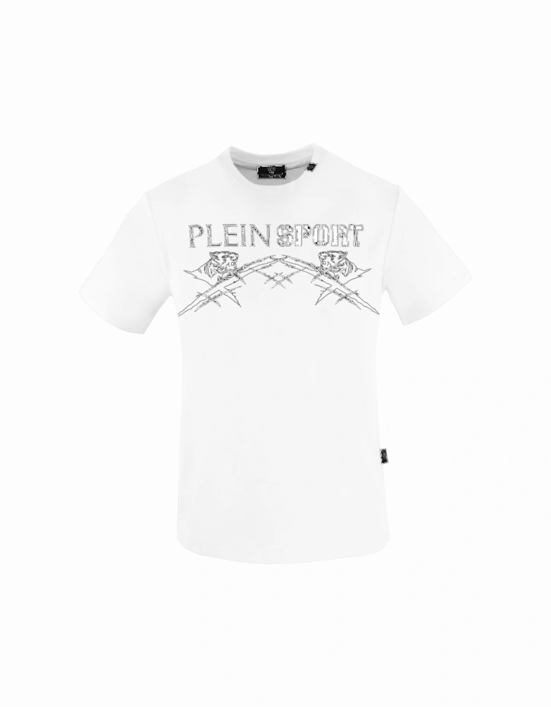 Plein Sport Large Tiger Scratch Logo White T-Shirt