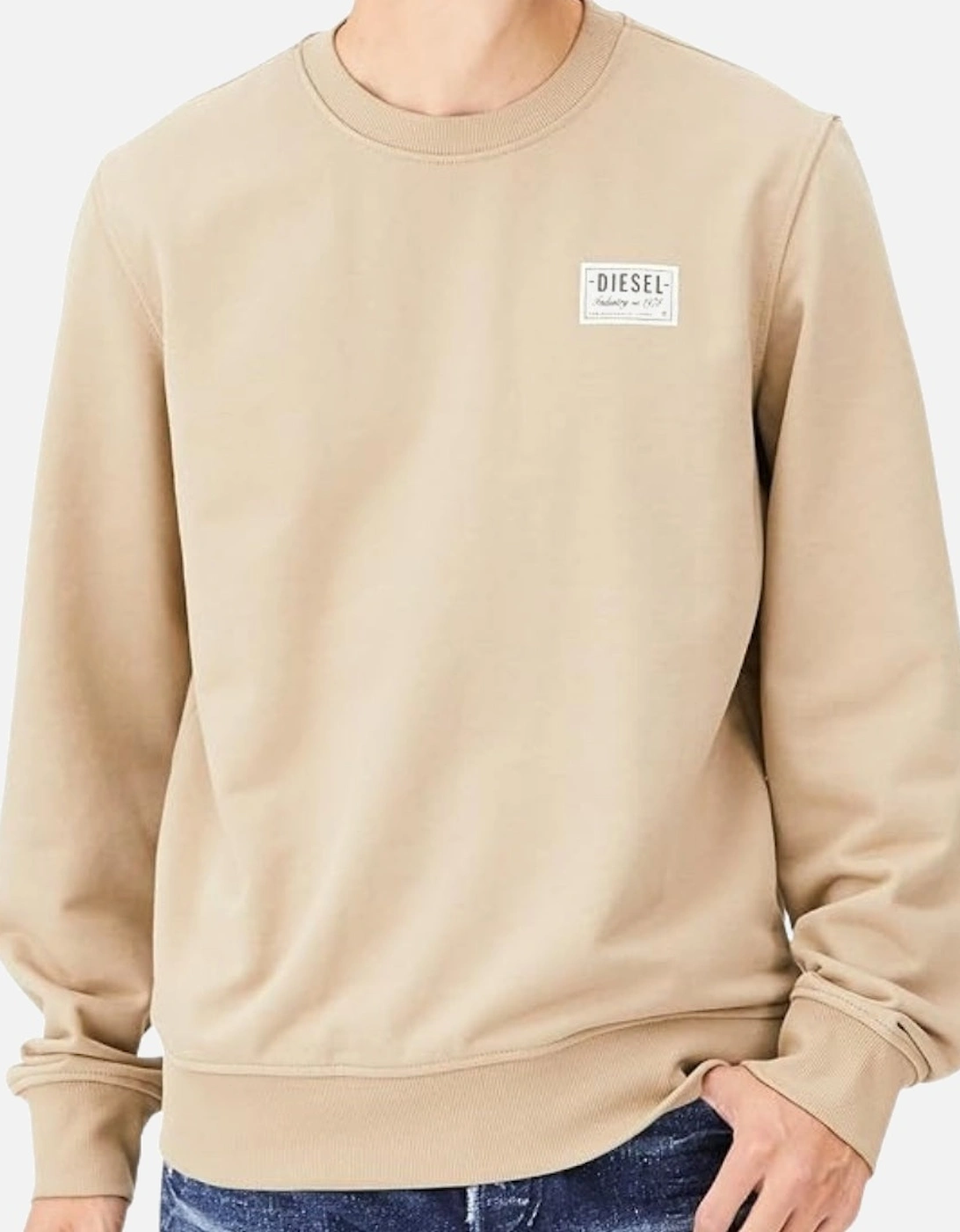 Small Patch Logo Beige Sweatshirt