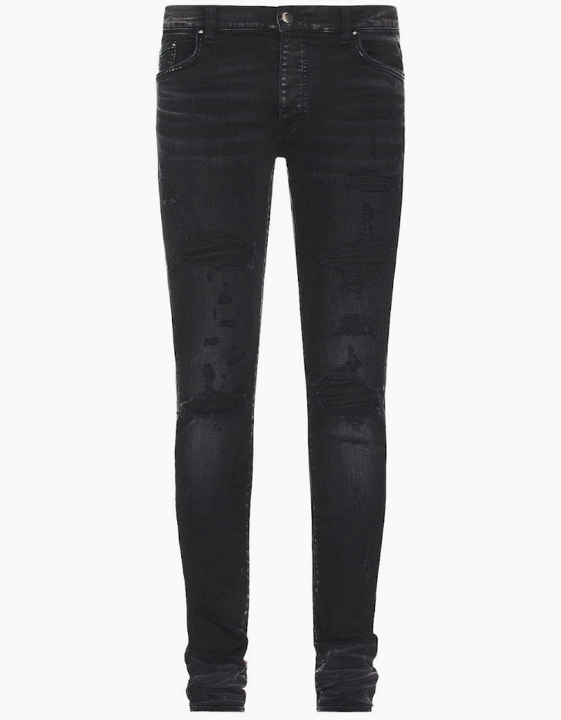 Men's Amiri Slim Fit Thrasher Plus Aged Black Denim Jeans - Size: 32/32
