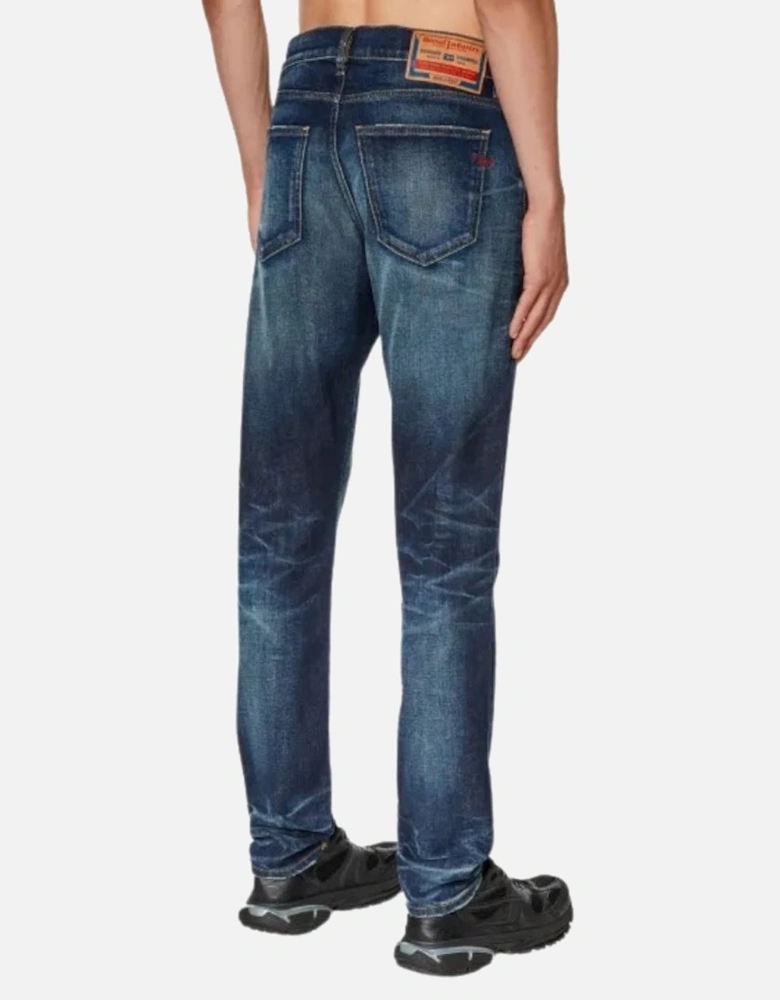 2019 D-Strukt Dark Blue Distressed Wash Jeans