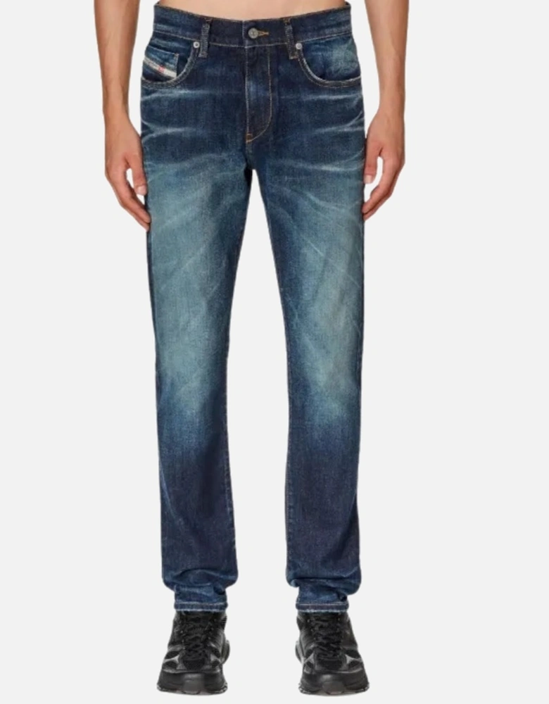 2019 D-Strukt Dark Blue Distressed Wash Jeans