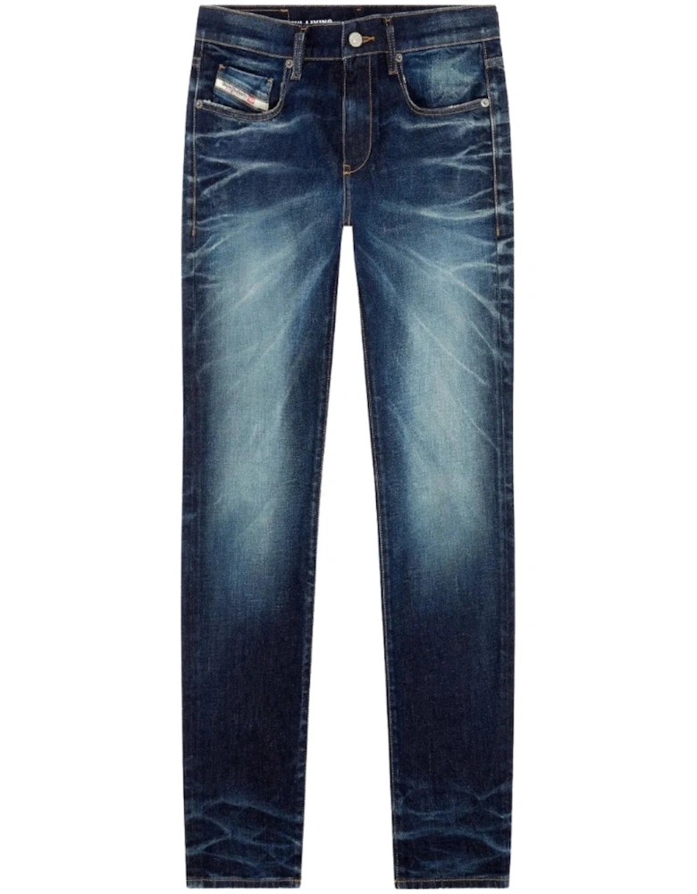 2019 D-Strukt Dark Blue Distressed Wash Jeans