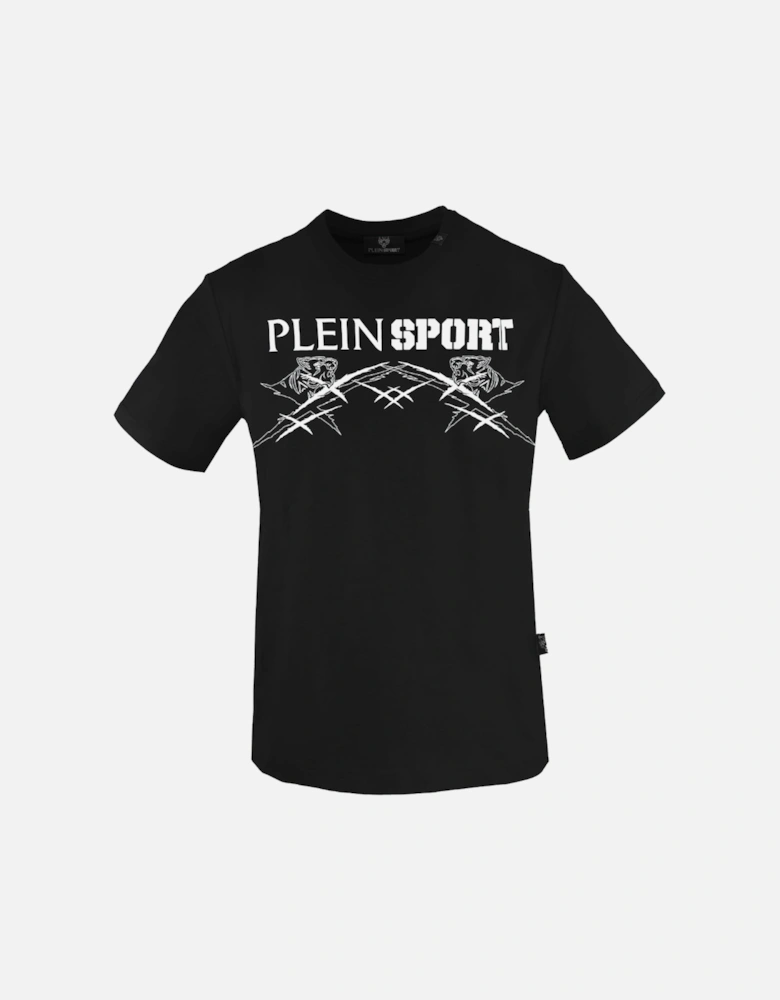 Plein Sport Large Tiger Scratch Logo Black T-Shirt