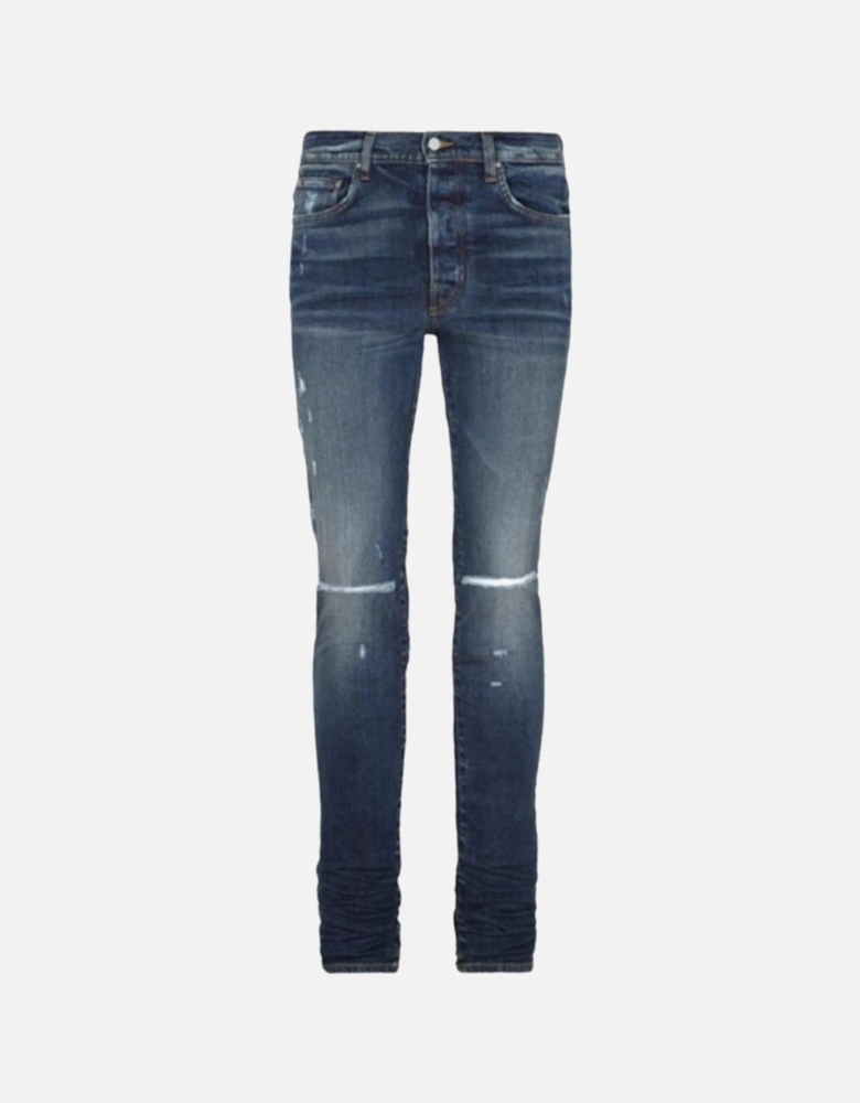 Slim Fit Slash Deep Classic Blue Denim Jeans