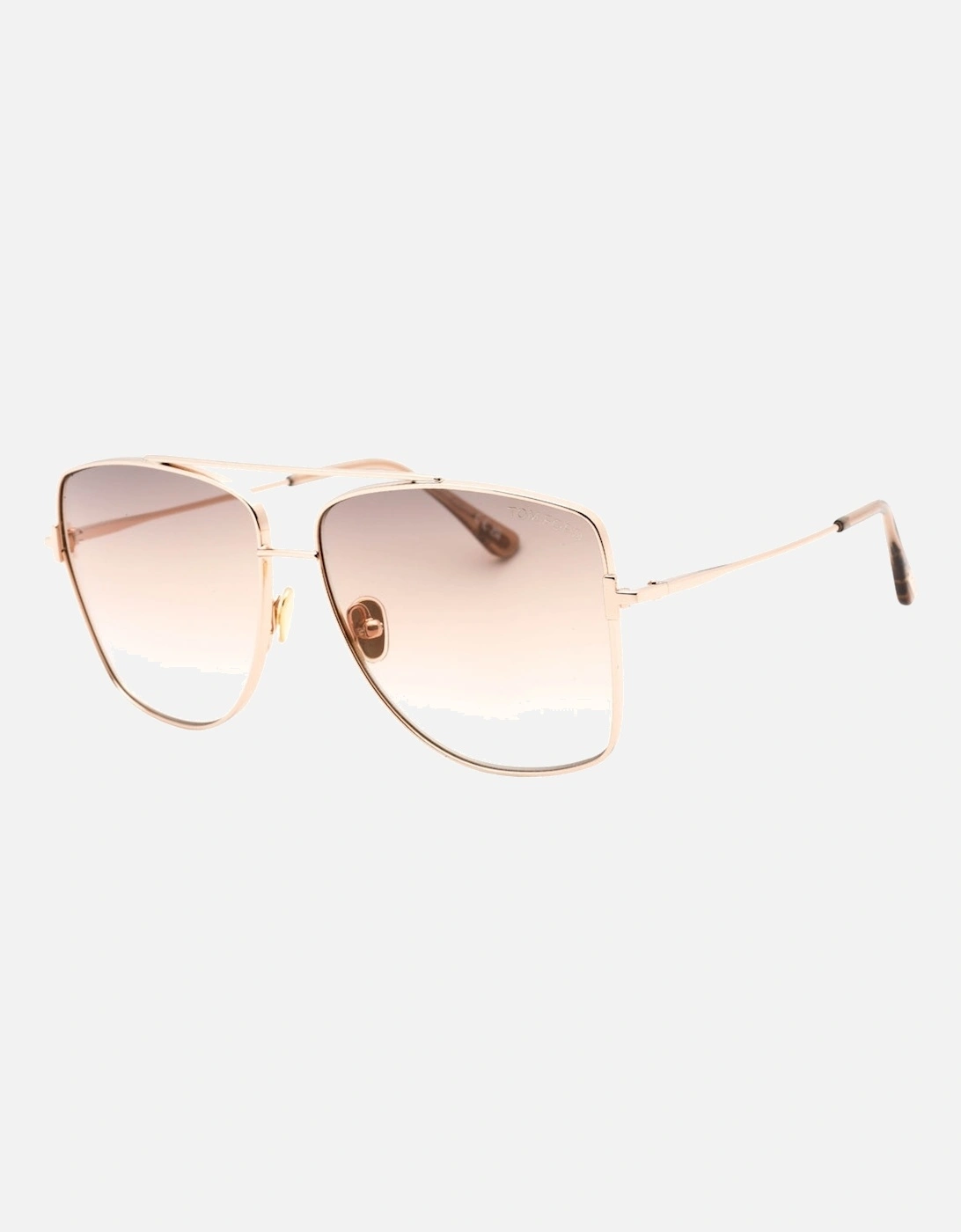 Reggie Gradient Brown Lens Shiny Rose Gold Sunglasses