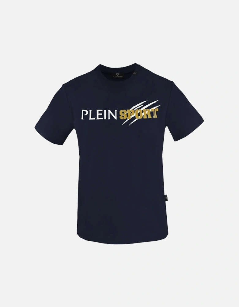 Plein Sport Scratched Logo Navy Blue T-Shirt