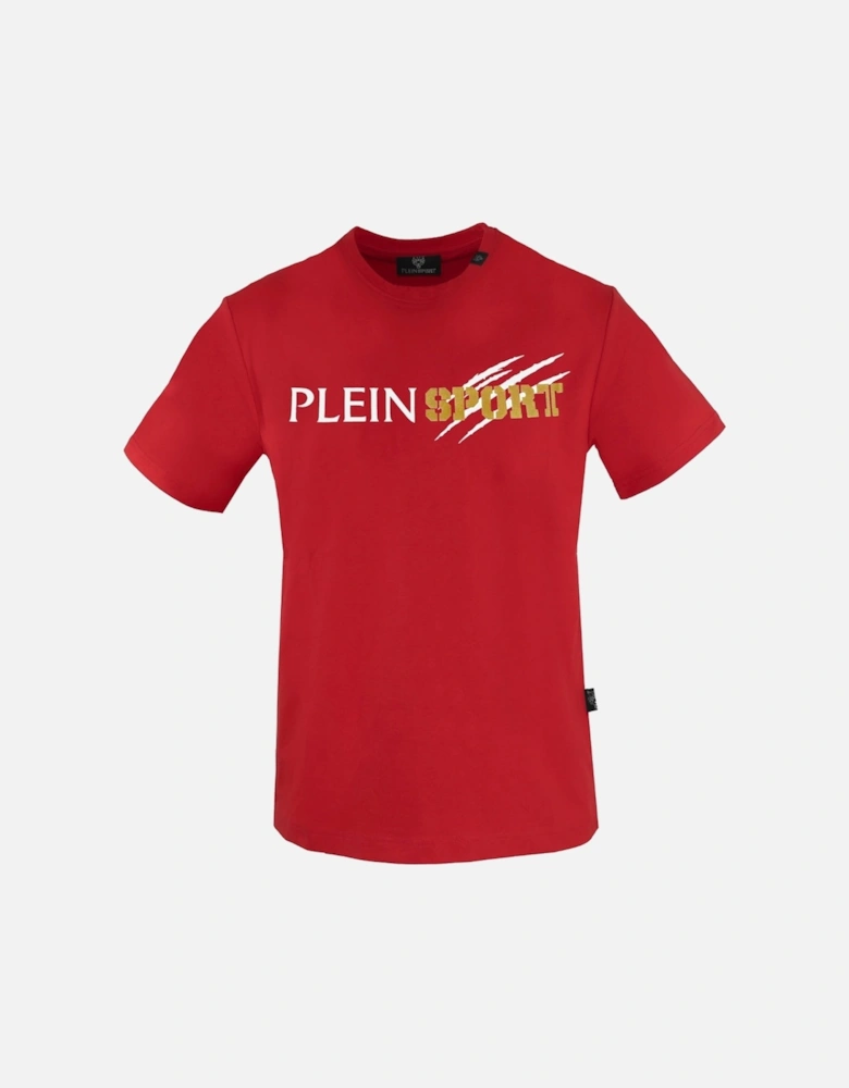 Plein Sport Scratched Logo Red T-Shirt