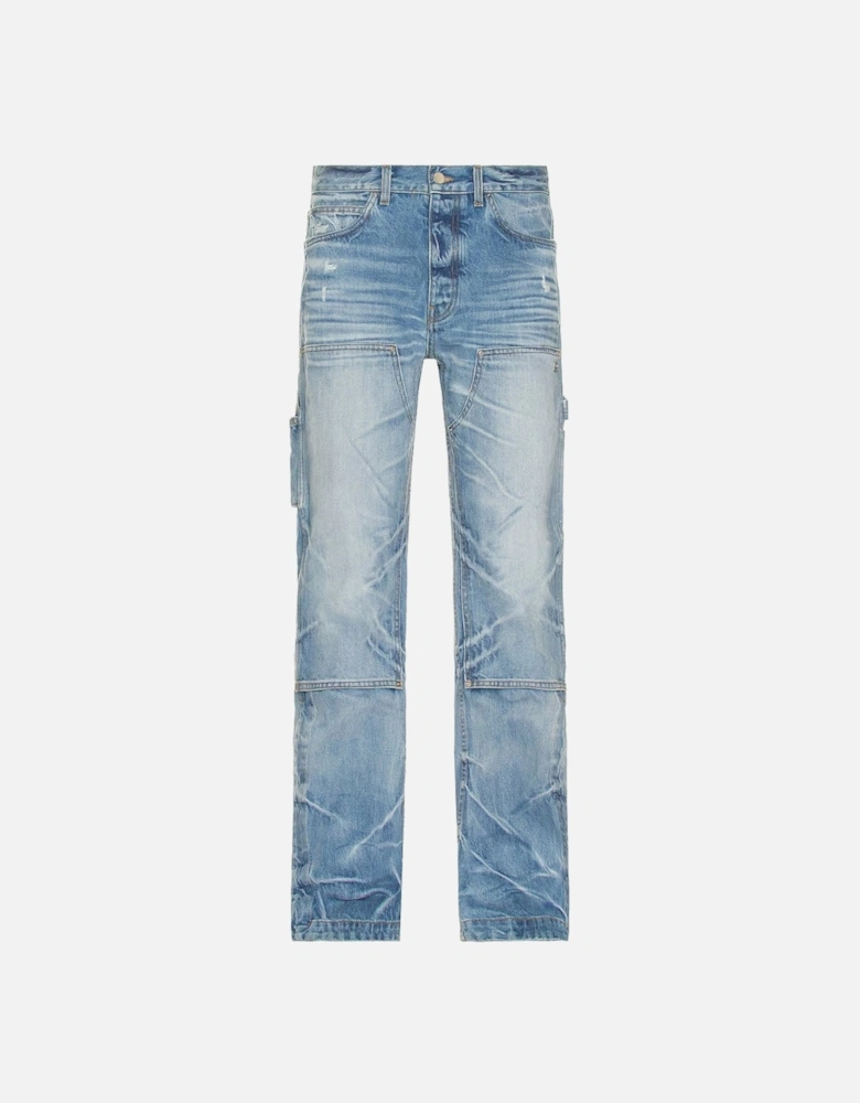 Straight Fit Carpenter Faded Indigo Blue Jeans