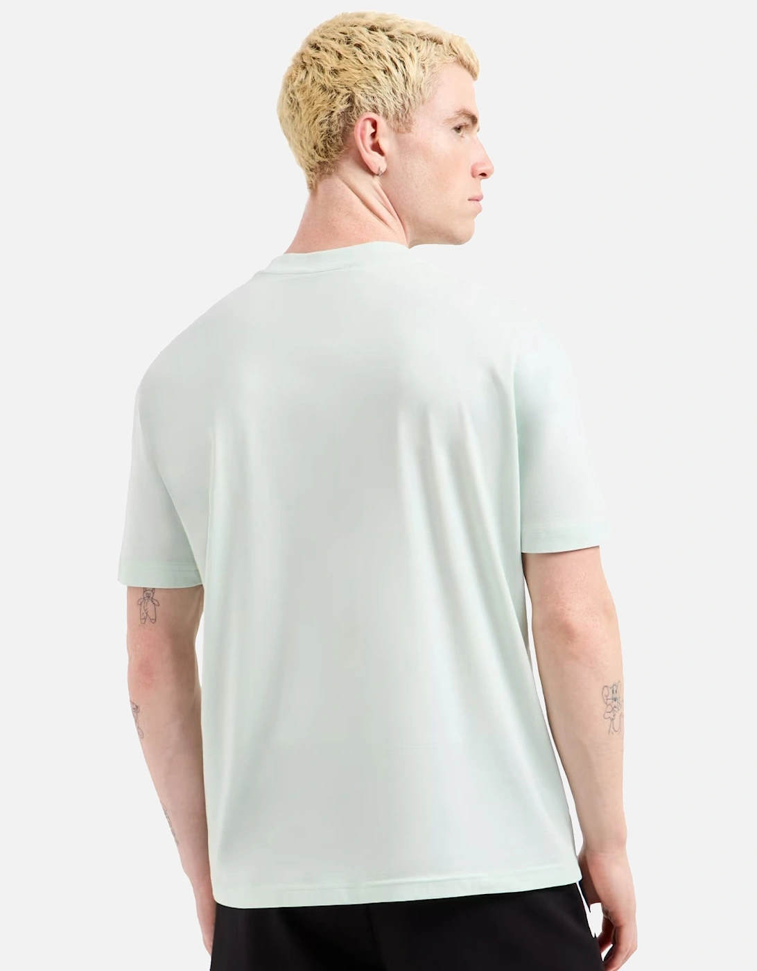 Emporio Armani Visibility 7 Lines T-Shirt Pale Blue Mint