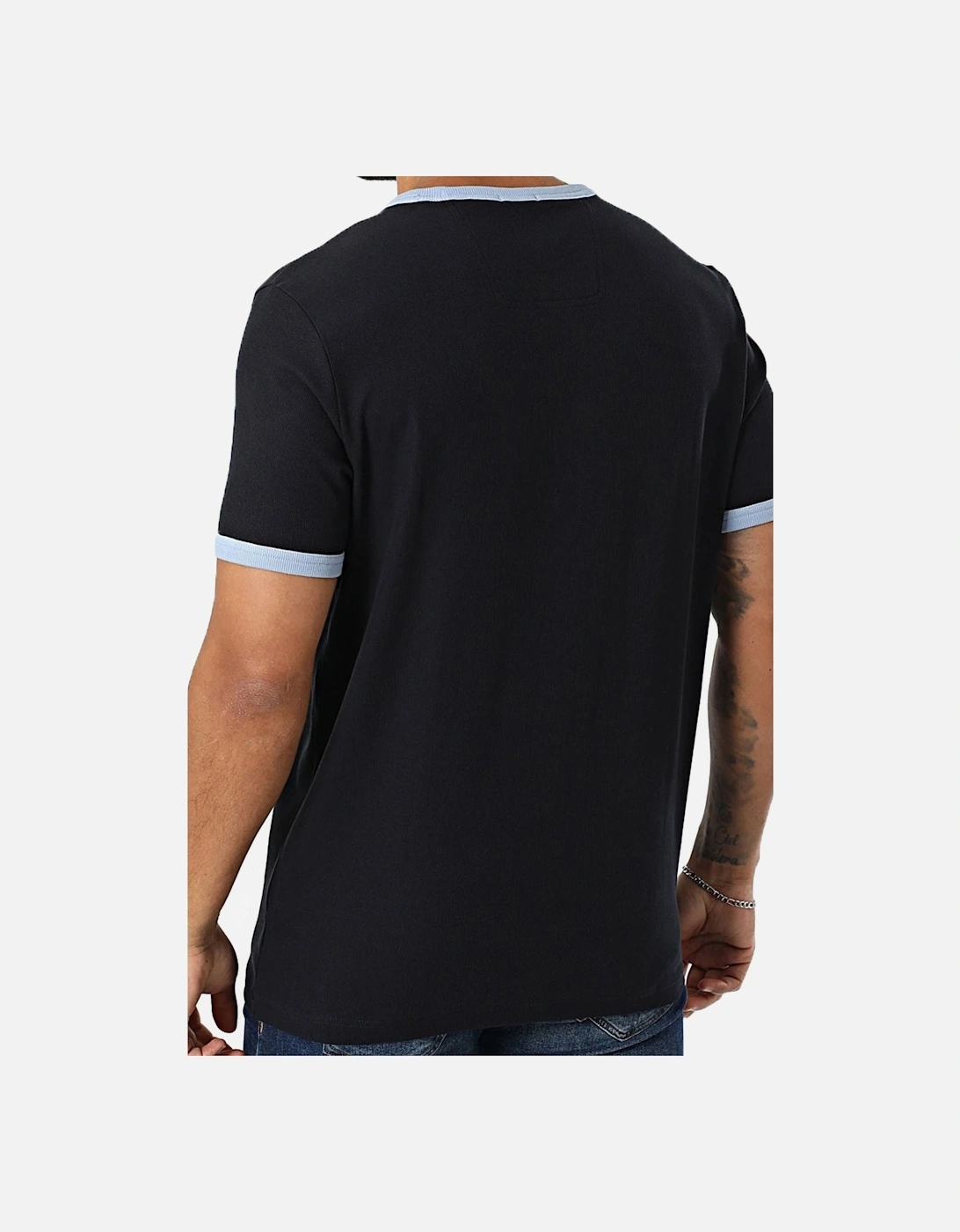 Boss Tee Tape Rib T Shirt Dark Blue