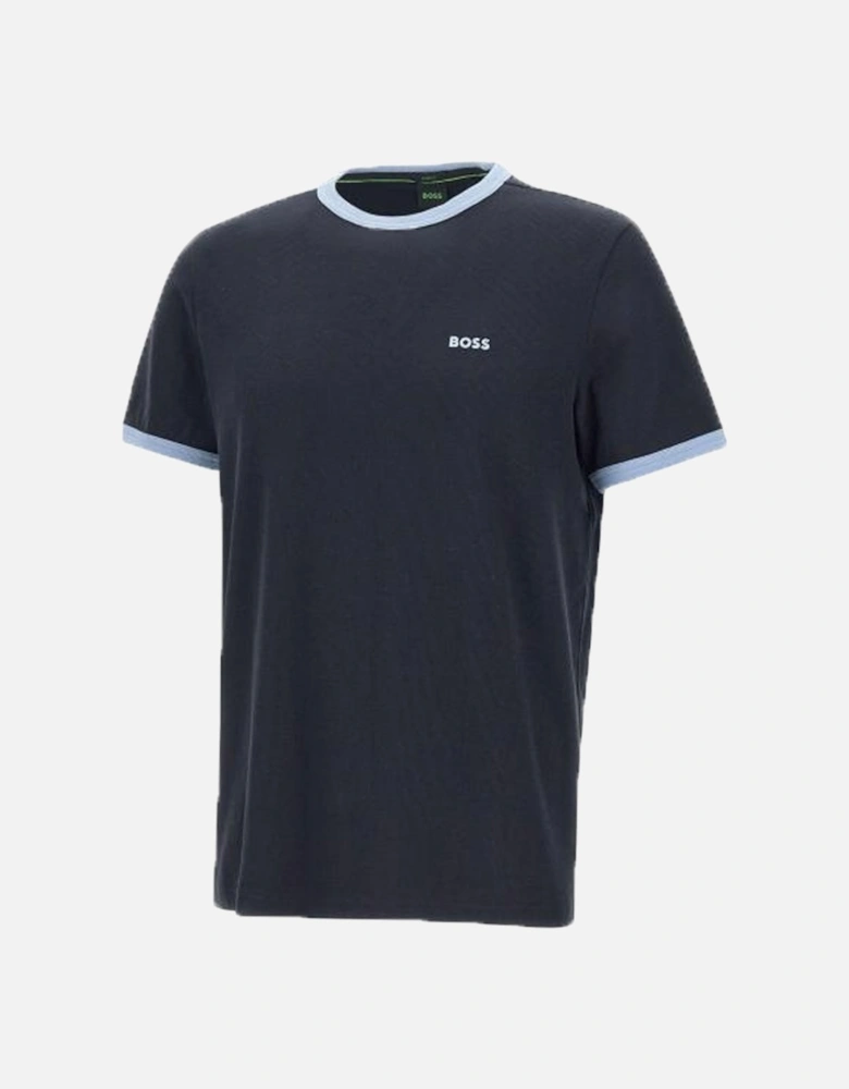 Boss Tee Tape Rib T Shirt Dark Blue