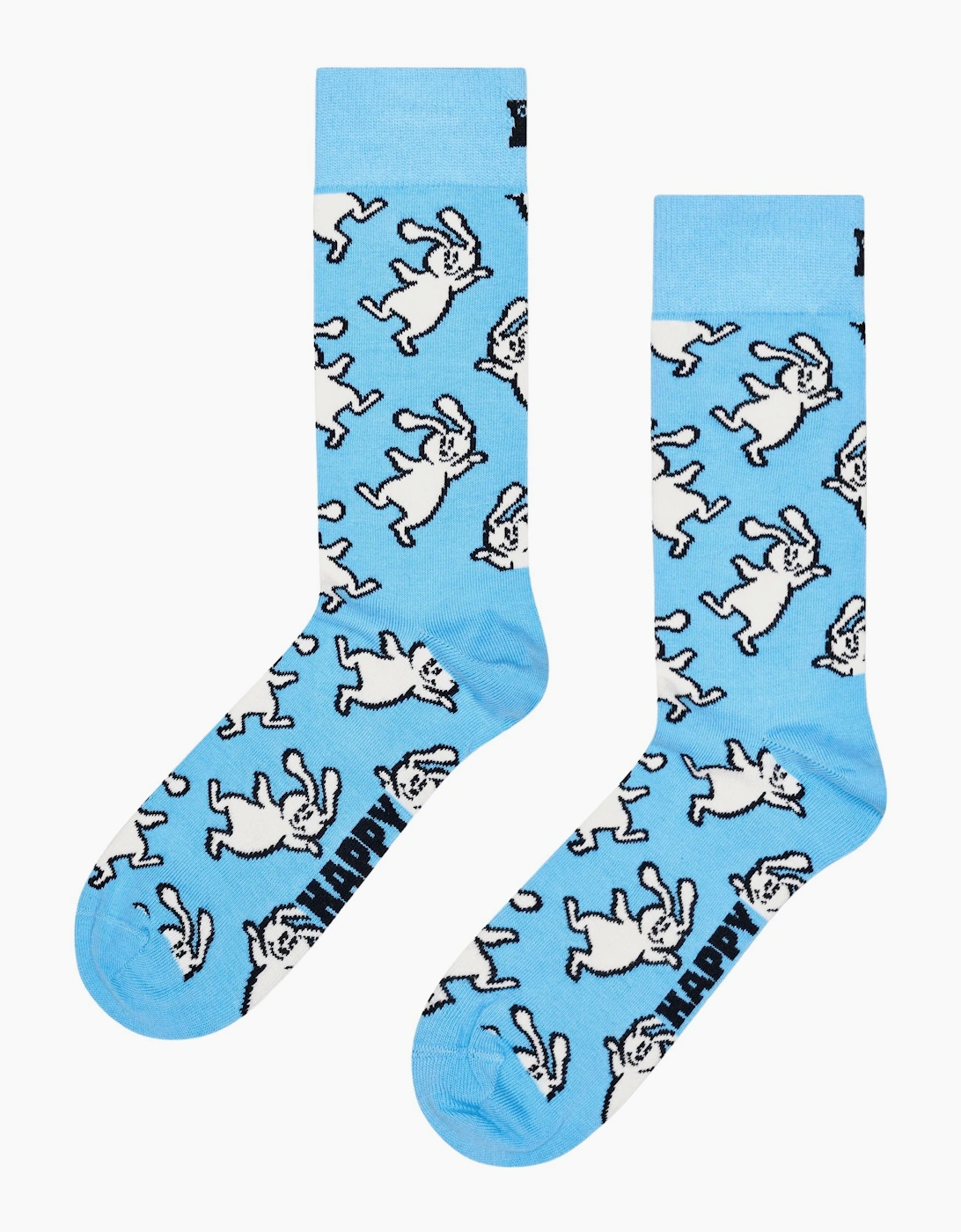 Happy Socks Women's Blue Easter Bunny Sock, Light  5.5/5/3.5/4/4.5/7/6.5/6/3 Eur Size 36-40
