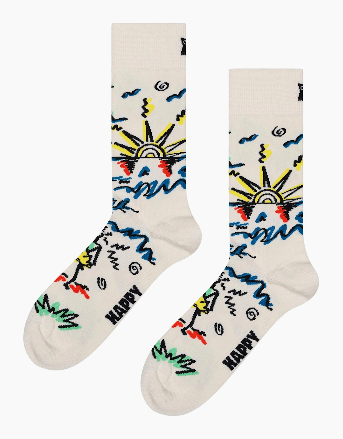 Happy Socks Women's White Surfer Socks,  5.5/5/3.5/4/4.5/7/6.5/6/3 Eur Size 36-40